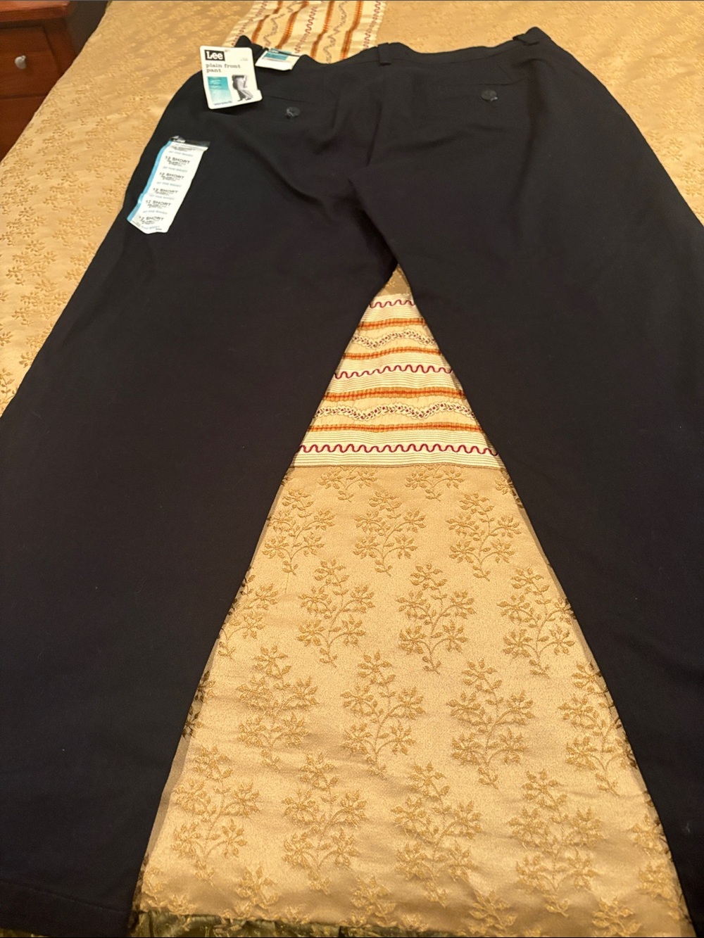 NWT Lee Straight Leg Pants, Black, Slims You, Plain Front, Relaxed Fit, 12S - Picture 9 of 12